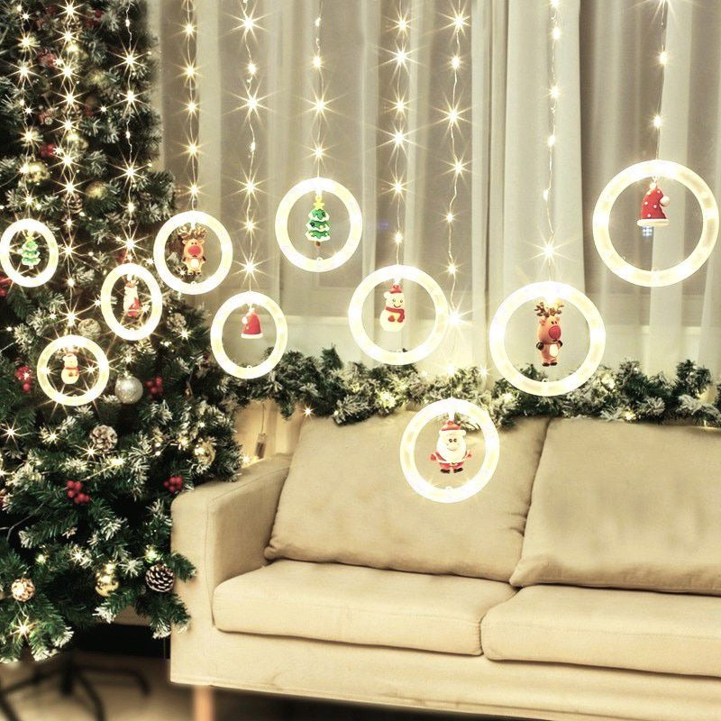 Cortina de aro luces navideñas