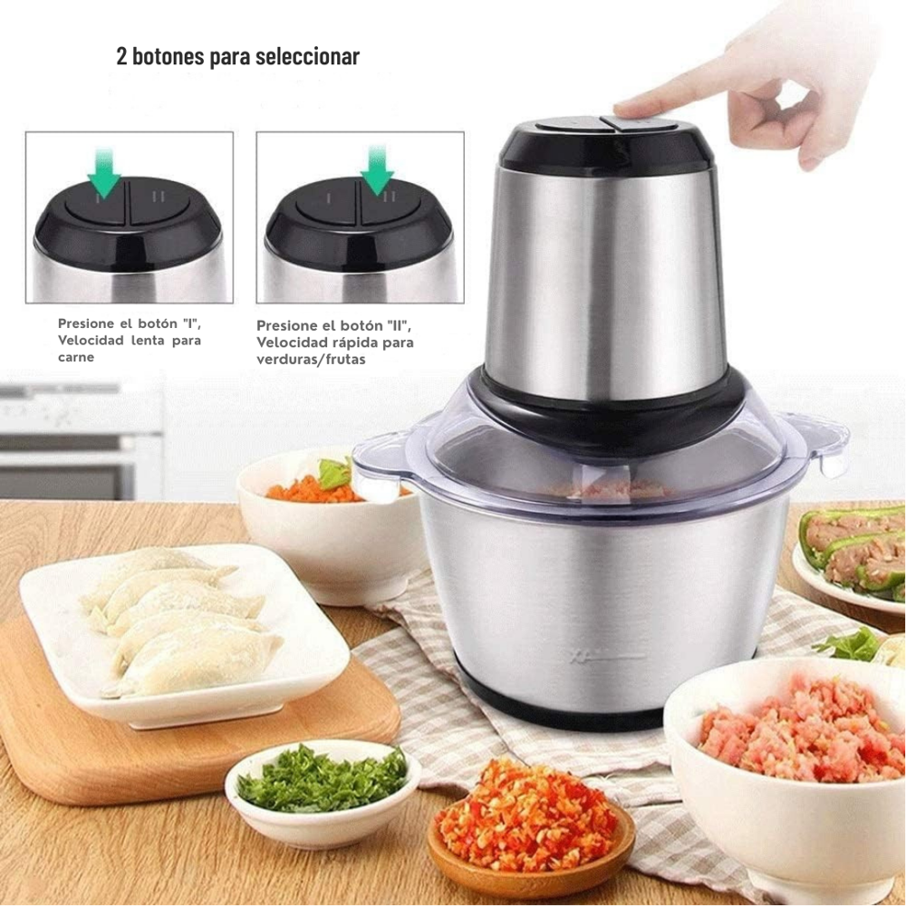 Picatodo Eléctrico Multifuncional | 2L Acero Inoxidable 850W