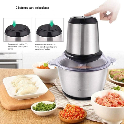 Picatodo Eléctrico Multifuncional | 2L Acero Inoxidable 850W