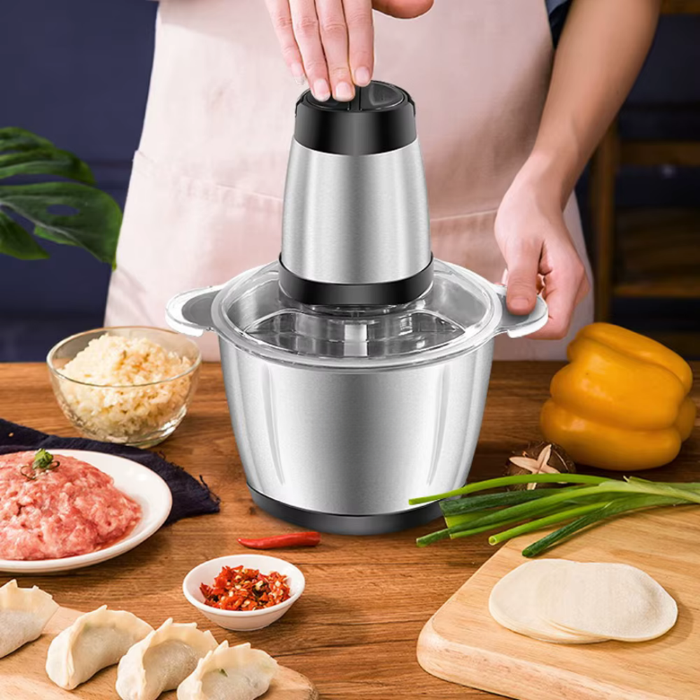Picatodo Eléctrico Multifuncional | 2L Acero Inoxidable 850W