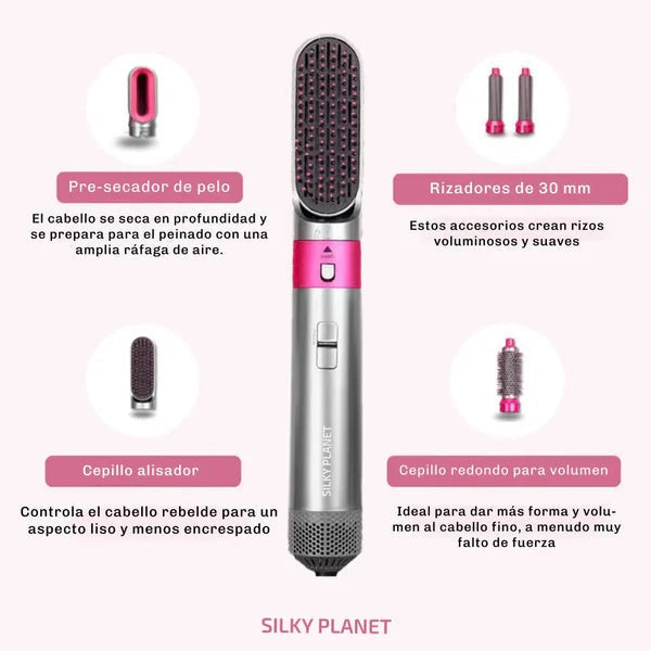 Transforma Tu Cabello con el Cepillo Secador 5 en 1! 💖✨