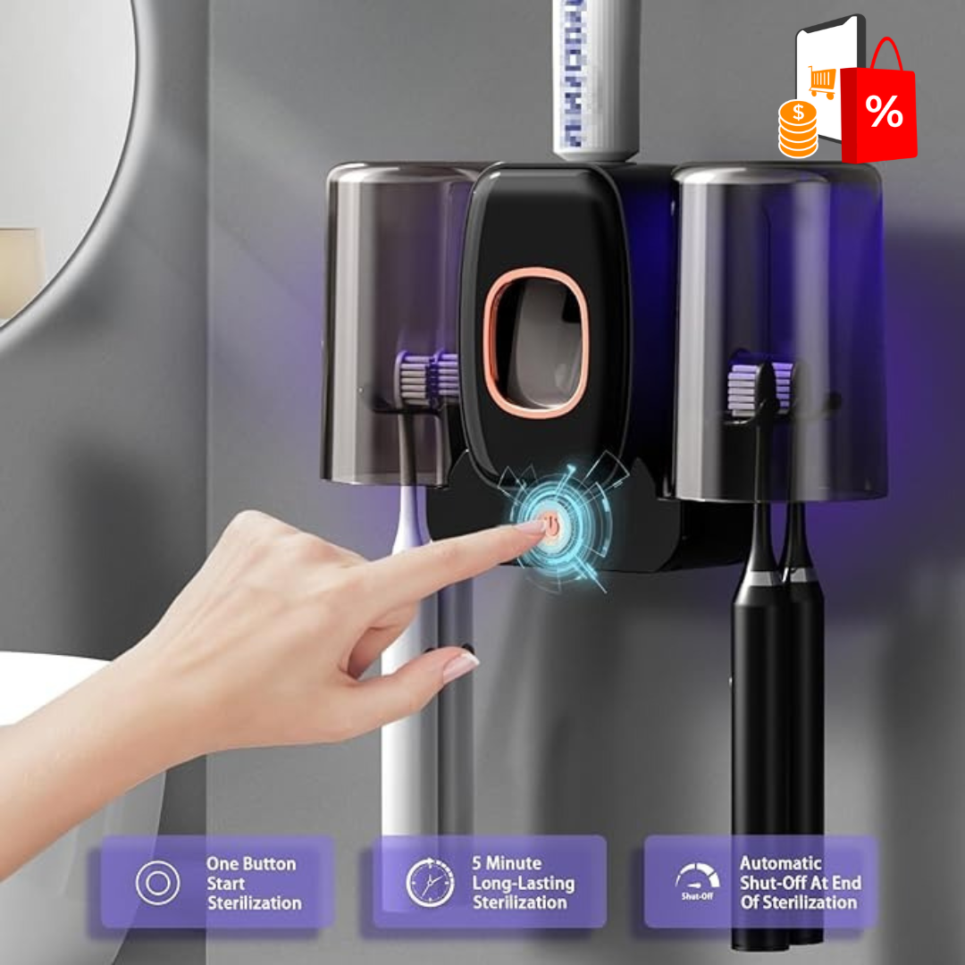 SOPORTE PARA CEPILLOS DE DIENTES CON LUZ UV