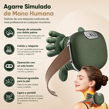 Masajeador Cervical Shiatsu 4D con Calor Terapéutico | Alivio Profesional para Cuello, Hombros y Espalda