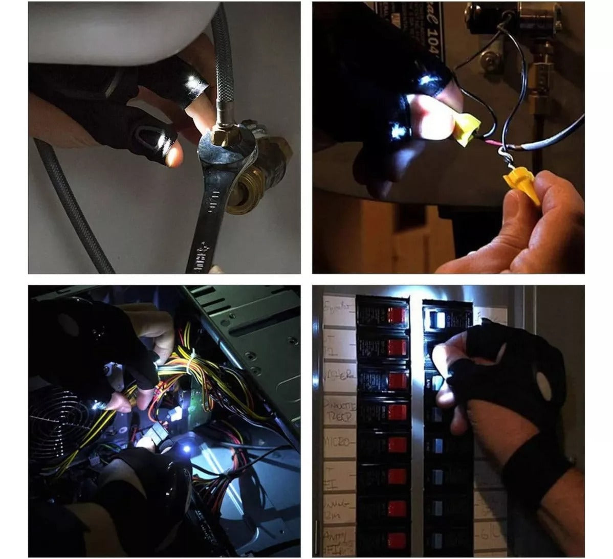 GUANTE LINTERNA LUZ LED