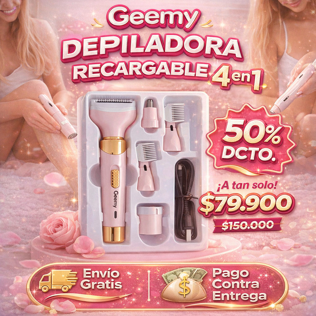 DEPILADORA RECARGABLE GEEMY 4 EN 1 PARA TODO EL CUERPO