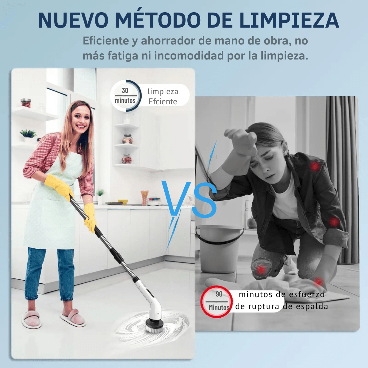 Cepillo De Limpieza Eléctrico Giratorio 9 En 1 Inalámbrico