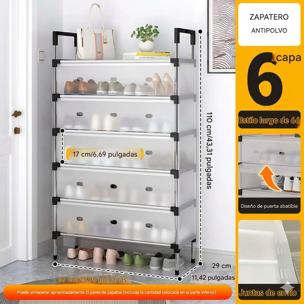 Zapatero Premium 6 Niveles | Organiza hasta 20 Pares y Ahorra Espacio