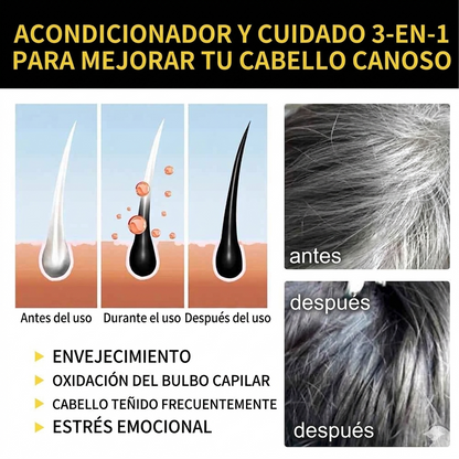 SHAMPOO TINTE 3 EN 1 DE HIERBAS NATURALES 500ML: CUBRE CANAS EN MINUTOS. IDEAL PARA HOMBRES Y MUJERE