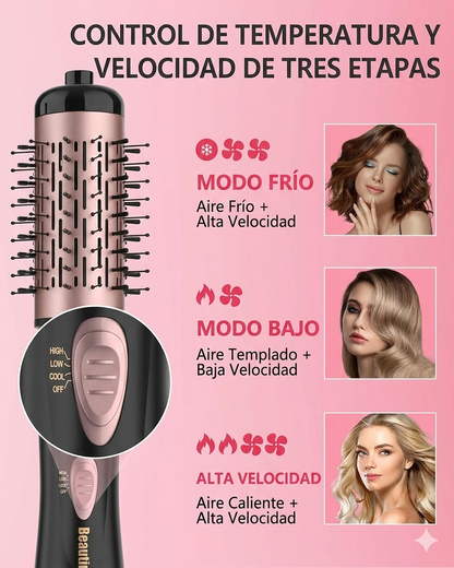 Cepillo secador giratorio 360° - Peina y alisa tu cabello mientras lo secas