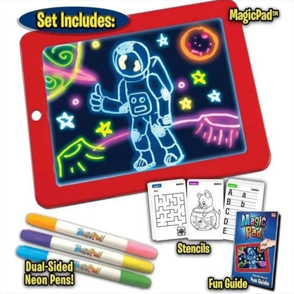 TABLETA DE DIBUJOS CON LUZ LED MAGIC